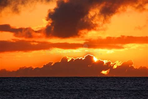 Orange Ocean Sunset Stock Image Image Of Evening Nature 22405507