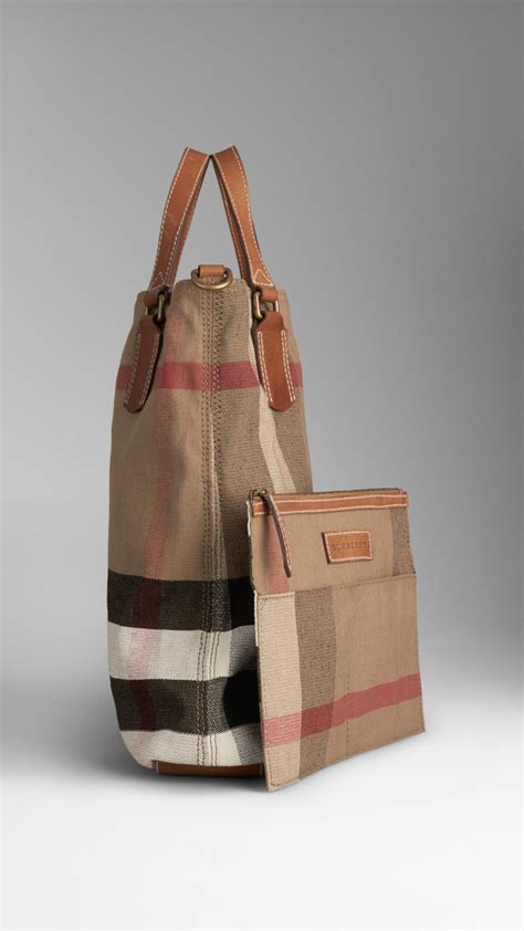 Burberry Inspired Canvas Tote Bag Keweenaw Bay Indian Community