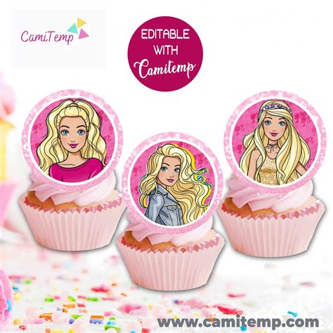 barbie inspired printable cupcake toppers wrappers personalized printables ph