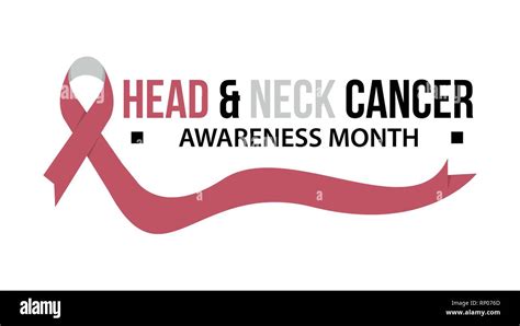 Head And Neck Cancer Awareness Ribbon Vector Illustration Stock Vector