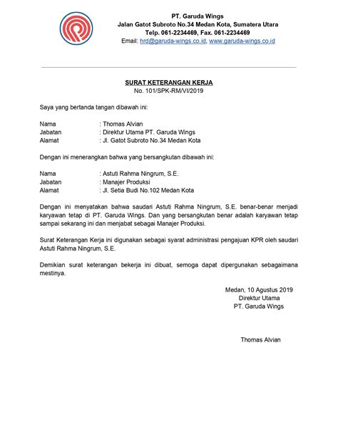 Contoh surat keterangan karyawan untuk segala. Contoh Surat Keterangan Karyawan Untuk Segala Keperluan ...