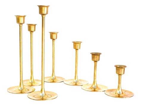 Vintage Brass Candlestick Holders Set Of Seven Chairish