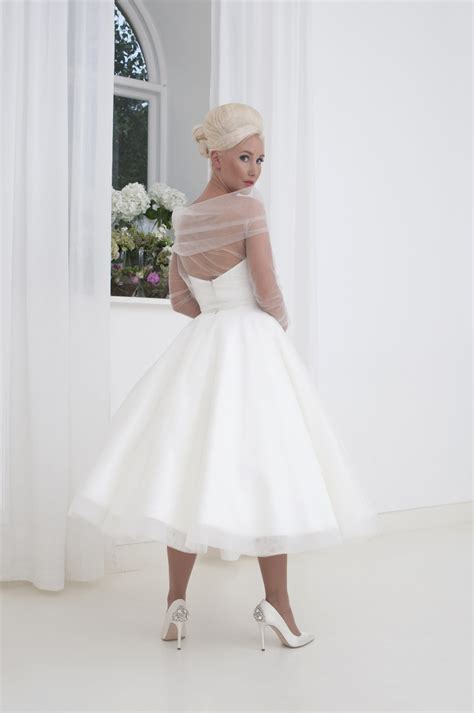 Cute Ivory Satin And Tulle Ballerina Length Vintage Wedding Dress