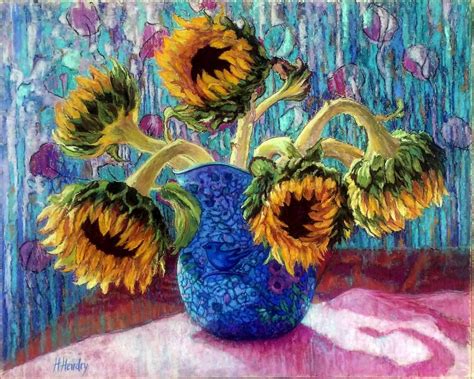 Sunflowers In A Blue Vase UART