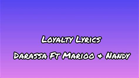 Darassa Ft Marioo And Nandy Loyalty Lyrics Youtube