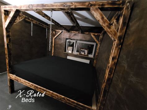Made To Order Stained Wood 4 Poster Canopy Bondage Bed Xrated Beds
