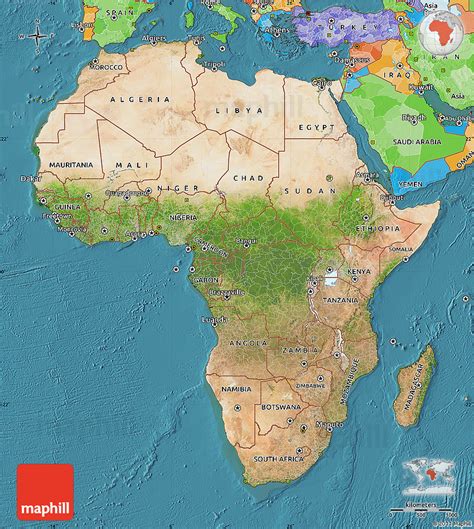 Satellite Map Of Africa Political Outside Satellite Sea