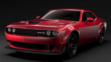 Dodge Challenger Srt Hellcat Widebody 2018 3d Model Max Obj 3ds Fbx C4d Lwo