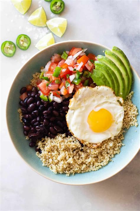 It's a deconstructed burrito, loosely based on chipotle's burrito bowl. Nourishing Quinoa Breakfast Bowl - Green Healthy Cooking