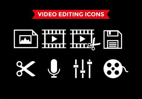 Video Editing Icons Vector 124121 Vector Art At Vecteezy