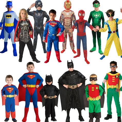 Licensed Childs Classic Superhero Fancy Dress New Costume Superheroes