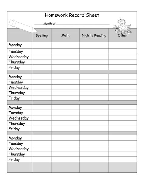 Fillable half size printable planner pages these are designed to be printed on 8.5×11 paper and then cut down the middle to create planner pages that are 5.5 x 8.5. 7 Best Images of Printable Daily Homework Sheet - High School Homework Sheet Printable, Daily ...