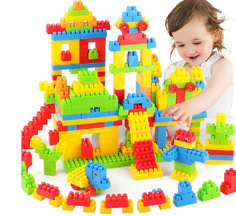 144pcsset Plastic Building Bricks Mixed Color Kids Diy Handwork