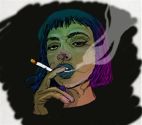 Smoke Girl On Pantone Canvas Gallery