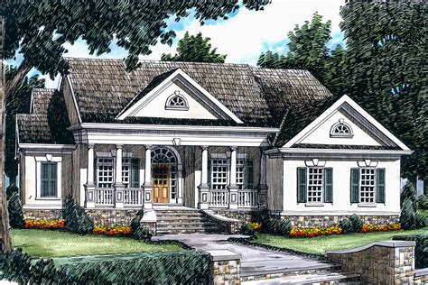 Elegant One Story House Plan With Classic Architectural Detail
