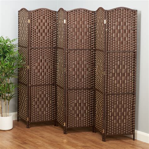 Solid Weave Hand Made Wicker Folding Room Divider Separatorprivacy