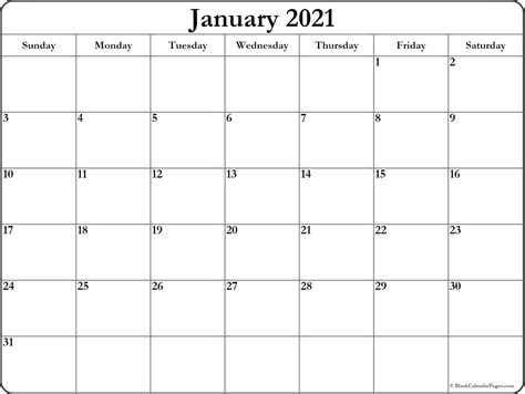 Print it and have it as your meal planner, habit tracker and so much more! January 2021 blank calendar collection.