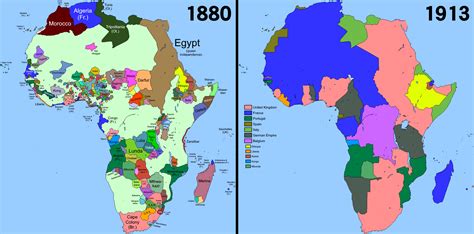Africa In 1880 Compared To 1913 Africa Map East Africa Africa Travel