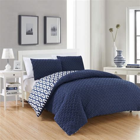 Ora 7 Piece Comforter Bedding Set Blue Navy Comforter Sets Twin