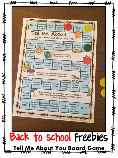 Fun Games 4 Learning Back To School Board Game Freebies