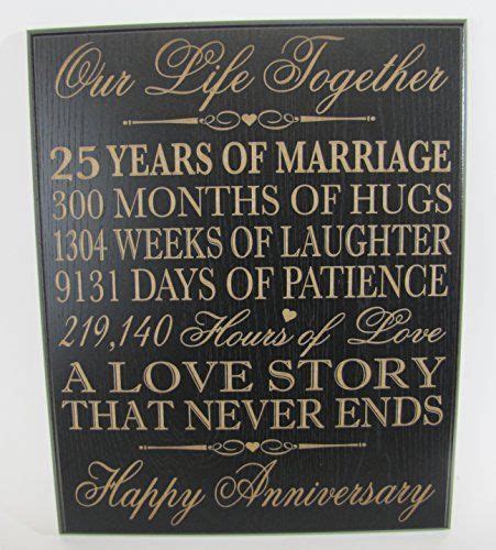 The 25th anniversary is a time for celebration, and the happy couple is likely going to be doing a toast at any celebration they experience. 25th Wedding Anniversary Wall Plaque Gifts for Couple ...