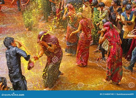 Devar Bhabhi Holi In Rajasthan India Editorial Image Image Of Event Famous 214484740