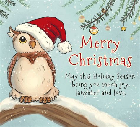 Merry Christmas Owl Free Merry Christmas Wishes Ecards Greeting Cards