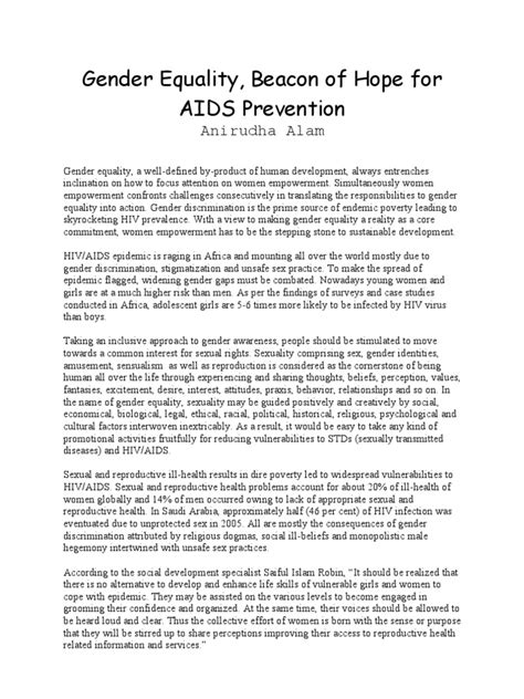 gender equality beacon of hope for aids prevention pdf hiv aids gender equality