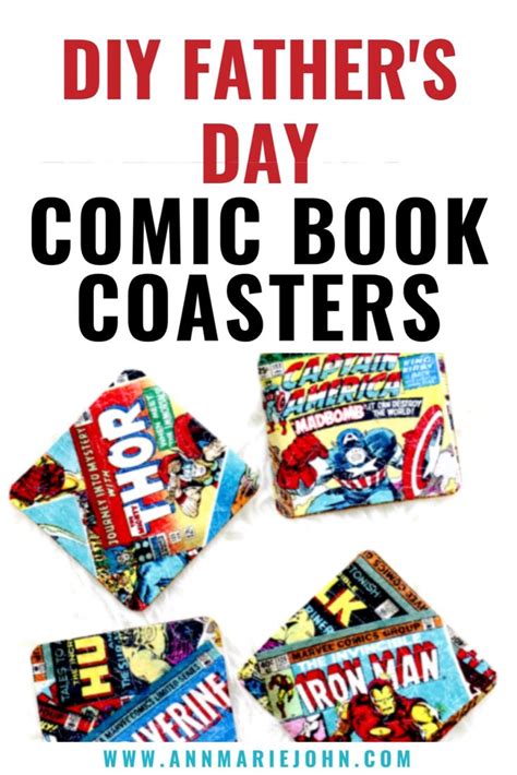 Diy Comic Book Coasters Video Video Fathers Day Diy Comic Books