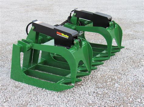 72″ Heavy Duty Dual Cylinder Root Bucket Grapple Attachment Fits John