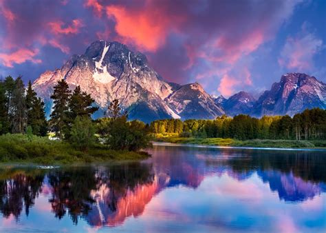 Wallpaper Landscape Forest Mountains Lake Water Nature