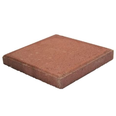 12 In L X 12 In W X 2 In H Square Red Concrete Patio Stone In The