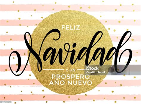 Feliz Navidad Spanish Merry Christmas Gold Glitter Gilding Greeting