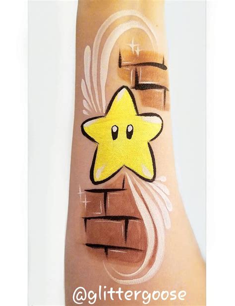 Super Mario Bros Smash Star Face Painting By Glitter Goose Eye Design