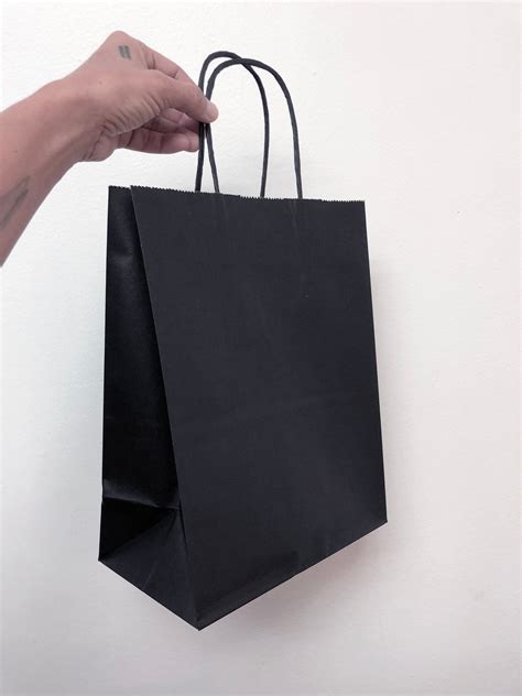 Black Paper T Bags Merchandise Bag Party Bags Retail Etsy