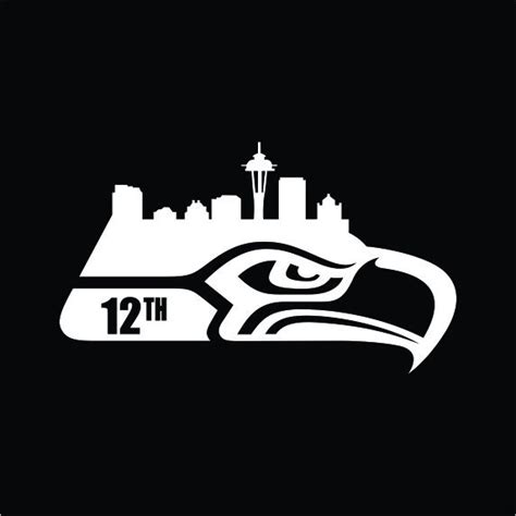 Seattle Seahawks Cityscape 12th Man Vinyl Decal Sticker