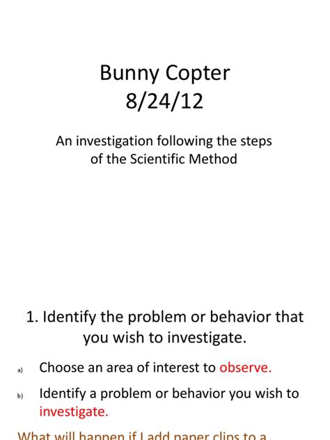 bunny copter  experiment methodology