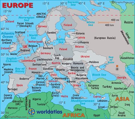 Large Map Of Europe Easy To Read And Printable