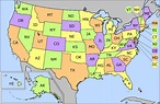 Postalische Abkürzungen für Bundesstaaten der Vereinigten Staaten ...