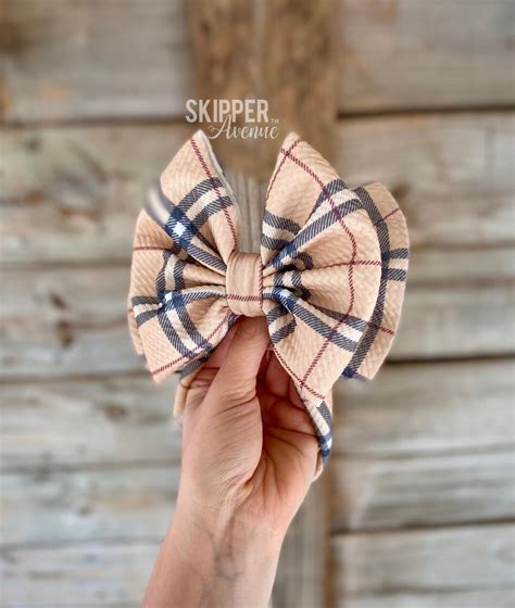 Boujee Plaid Stand Up Headwraps Permanently Sewn Pull Proof Big Bow