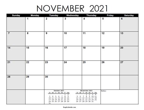 Printable November 2021 Calendars Francesco Printable