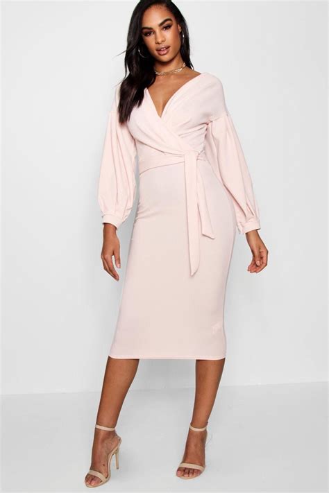 Shop tall women's clothing at loft for the latest styles of the season. Tall Off The Shoulder Wrap Midi Bodycon Dress | boohoo ...