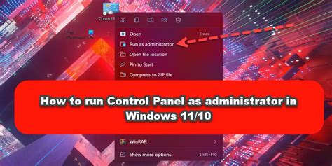 How To Run Control Panel As Administrator In Windows 1110