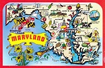 Large detailed tourist illustrated map of Maryland state | Maryland ...