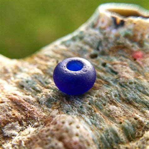 Cobalt Blue Sea Glass Bead From Prince Edward Island Red Island Sea Glass