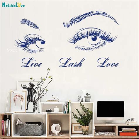 Sex Girls Stickers Lashes Poster Eyelashes Beauty Salon Wall Decal