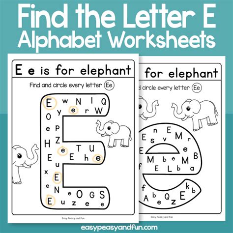 Hidden Letter E Worksheets Easy Peasy And Fun Members