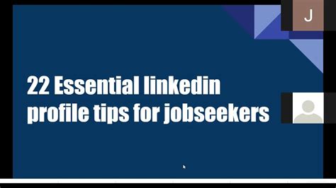 Top 22 Essential Linkedin Profile Tips For Jobseekers Youtube