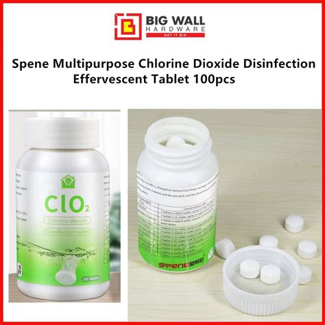 Spene Multipurpose Chlorine Dioxide Disinfectant Effervescent Tablet 100pcs Per Bottle Kill Germ