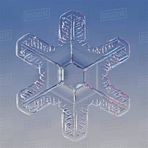 Snowflake Magnified Under Microscope Lilehammer Norway Stock Photo